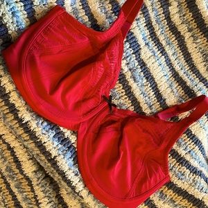 36DDD Red Lilyette Minimizer Bra